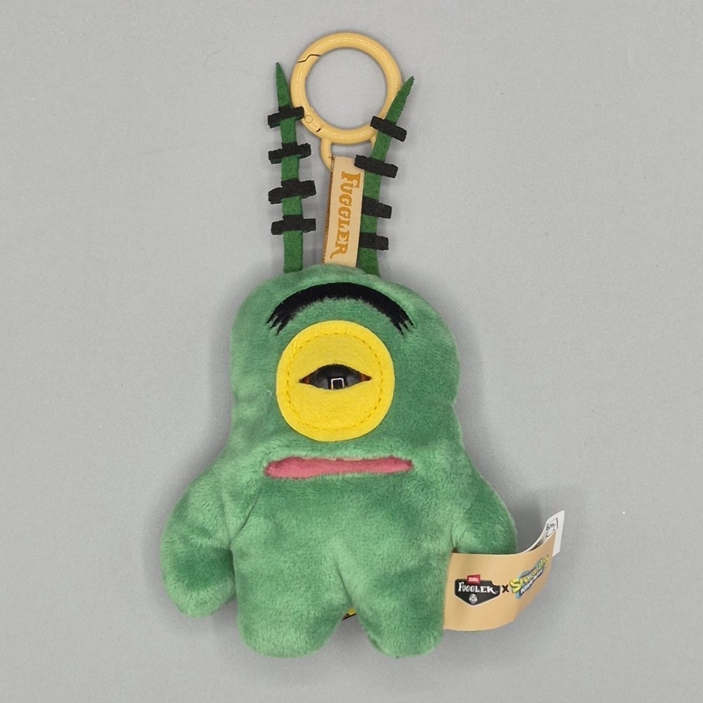 Fuggler x Spongebob Squarepants Metal Keyring Keychain Plush 5" PLANKTON